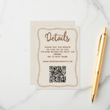 Western Rustic Wedding Details Website QR Code