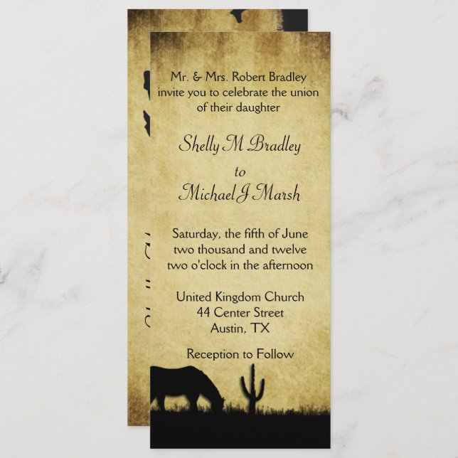Western Rustic Wedding Invitation (Front/Back)