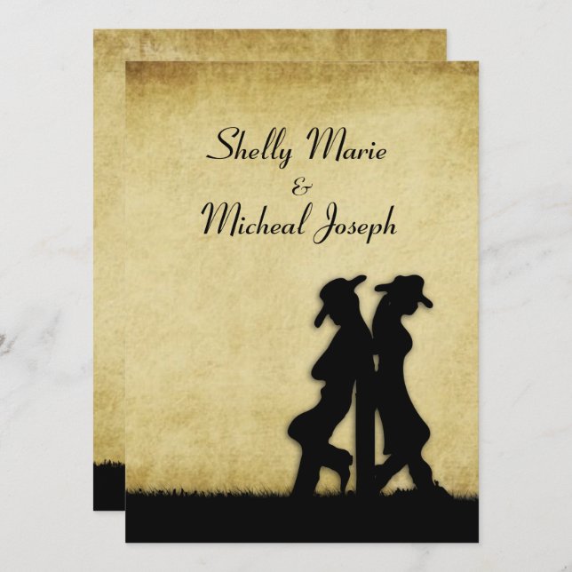 Western Rustic Wedding Invitation (Front/Back)