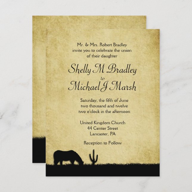 Western Rustic Wedding Invitation (Front/Back)