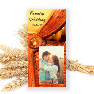 Western Saddle Country Wedding Save the Date