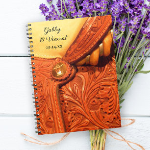 Western Saddle Country Wedding Spiral Notebook