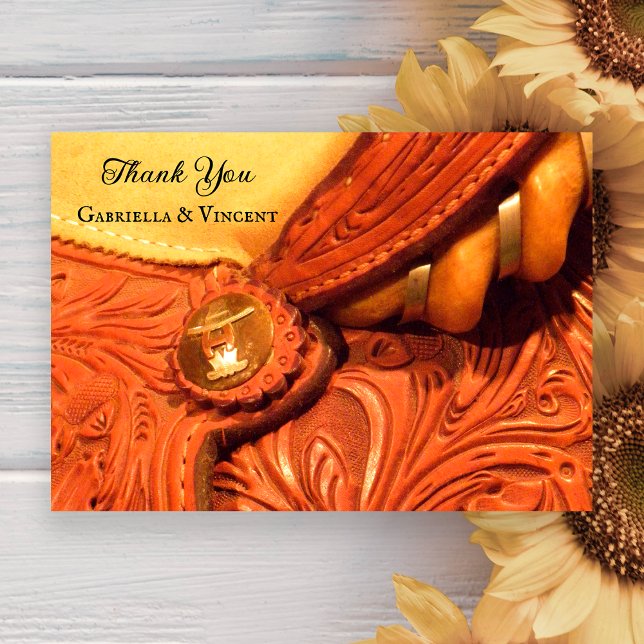 Western Saddle Country Wedding Thank You Note Invitation (Creator Uploaded)
