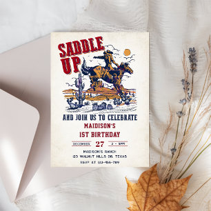 Western Saddle Up And Join Us For Birthday Party Invitation