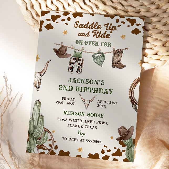 Western Saddle Up And Ride On Over For Birthday Invitation (Creator Uploaded)