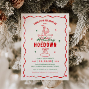 Western Saddle Up Holiday Hoedown Party Invitation