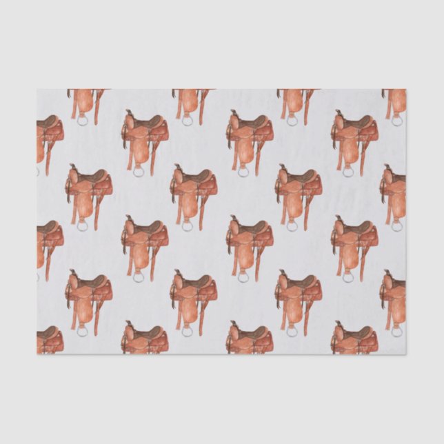 Western Saddles Pattern Tissue Paper (Front)