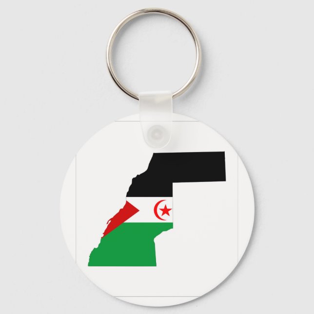 western sahara country flag map shape symbol key ring (Front)