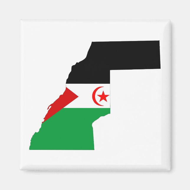 western sahara country flag map shape symbol magnet (Front)