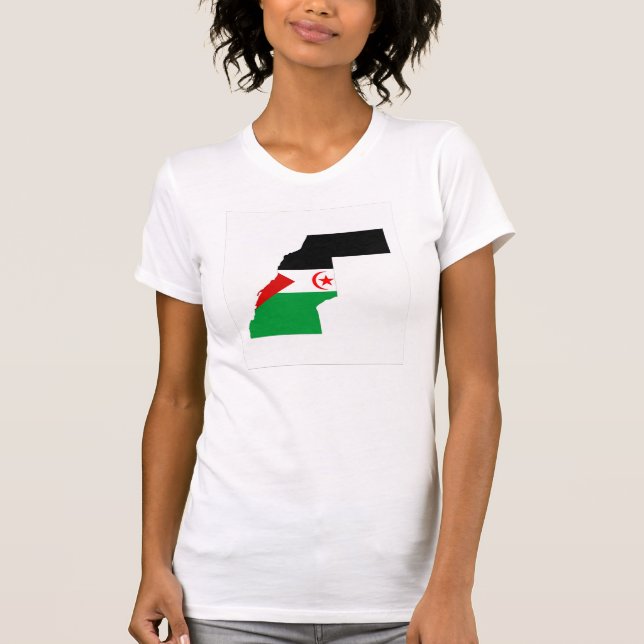 western sahara country flag map shape symbol T-Shirt (Front)