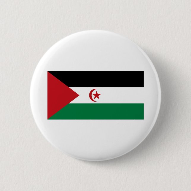 Western Sahara Flag 6 Cm Round Badge (Front)