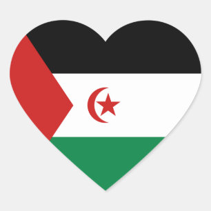 Western Sahara Flag Heart Sticker