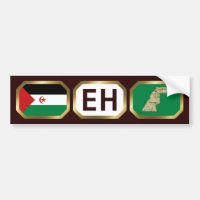 Western Sahara Flag Map Code Bumper Sticker