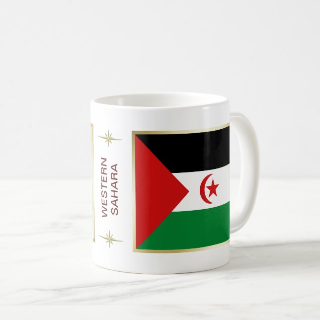 Western Sahara Flag + Map Mug (Front Right)