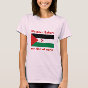 Western Sahara Flag + Map + Text T-Shirt