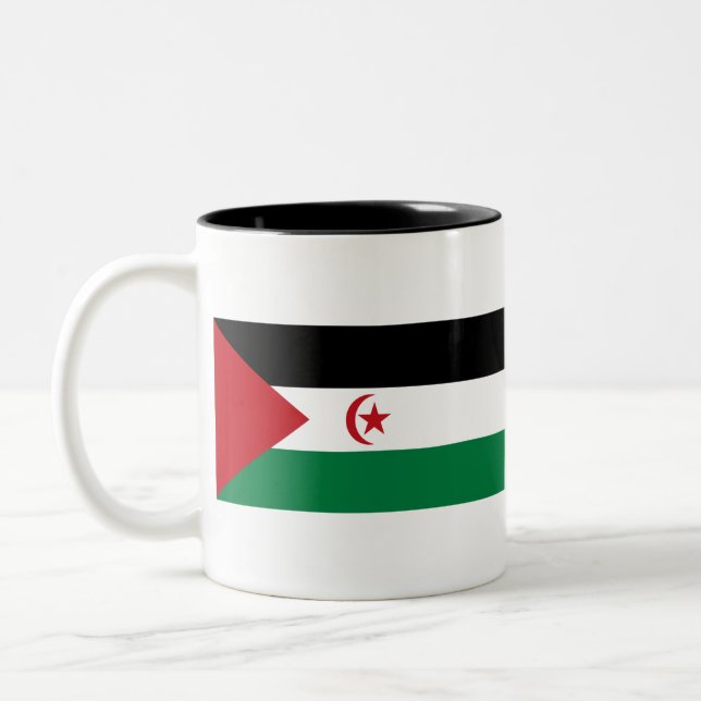 Western Sahara Flag Two-Tone Coffee Mug (Left)