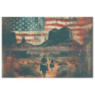 Western Scene Stars Stripes Decoupage