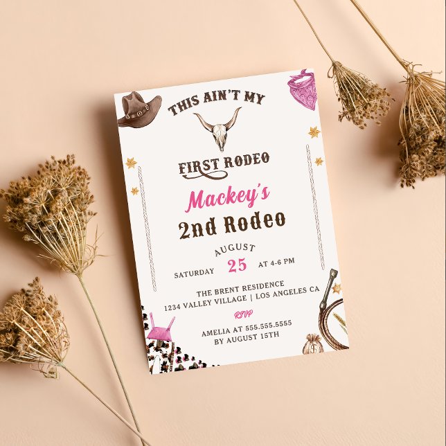 Western Second Birthday 2nd Rodeo Rustic Cowboy Invitation (Creator Uploaded)