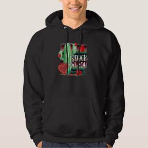 Western Serape Cactus Valentines Day Cowgirl Stuck Hoodie
