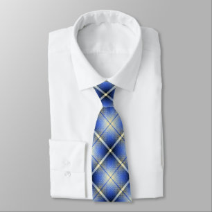 Western Shadow Plaid Navy and Royal Two-sided Tie
