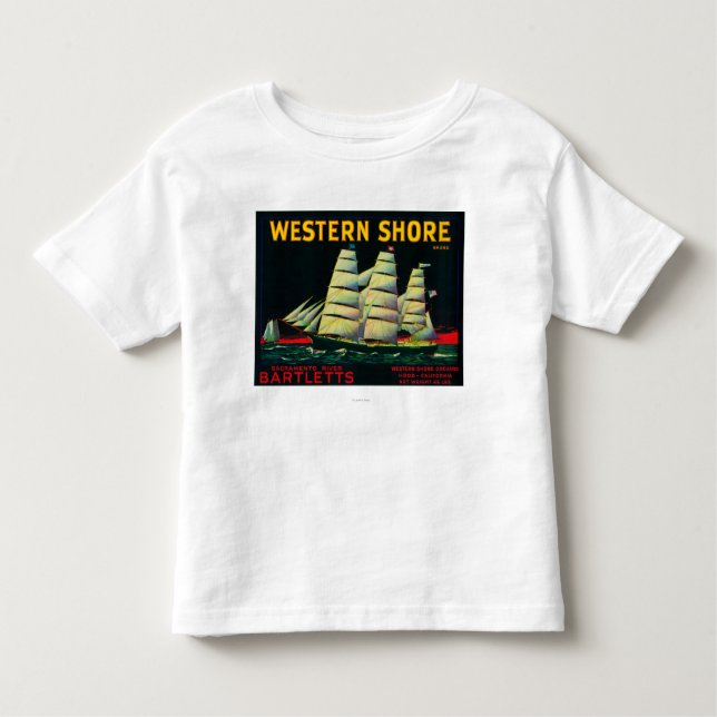 Western Shore Pear Crate LabelHood, CA Toddler T-Shirt (Front)