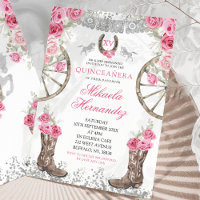 Western Silver Pink Roses Charra Quinceañera