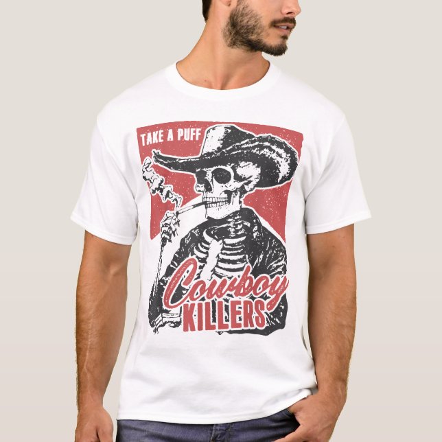 Western Skeleton Cowboy  T-Shirt (Front)
