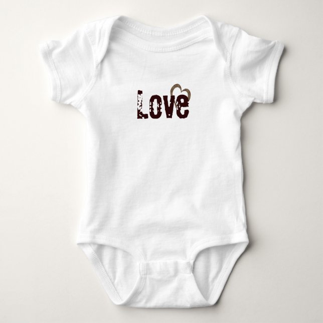 Western Slick Pattern 2 open heart design Baby Bodysuit (Front)