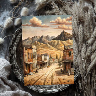 Western small town in wild west prairie tissue paper