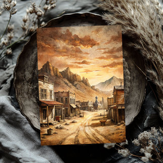 Western small town in wild west prairie tissue paper