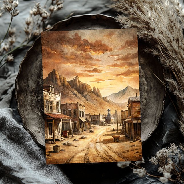 Western small town in wild west prairie tissue paper (Western small town in wild west prairie tissue paper)