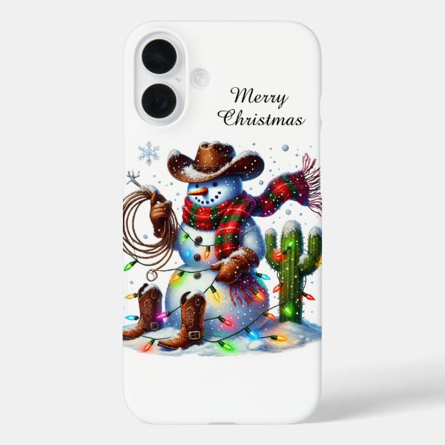 Western snowman Holiday customisable  Case-Mate iPhone Case (Back)