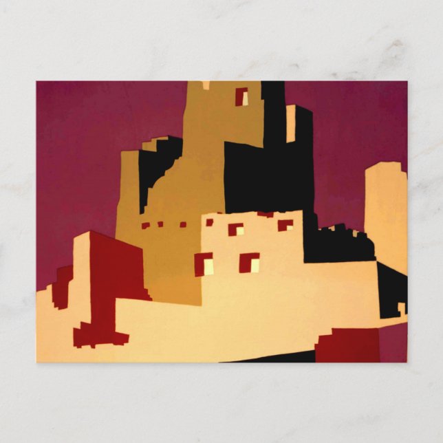 Western Southwest Pueblo WPA National Postcard (Front)