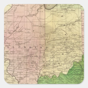 Western States Olney Map Square Sticker