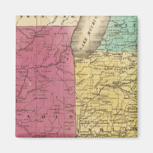 Western States with inset map of Upper Michigan Magnet
