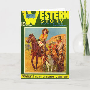 Western Story 1937 Christmas magazine cover Holiday Card