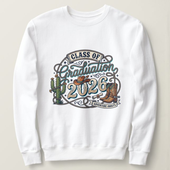 Western style 2026 Graduation  Sweatshirt (Design Front)