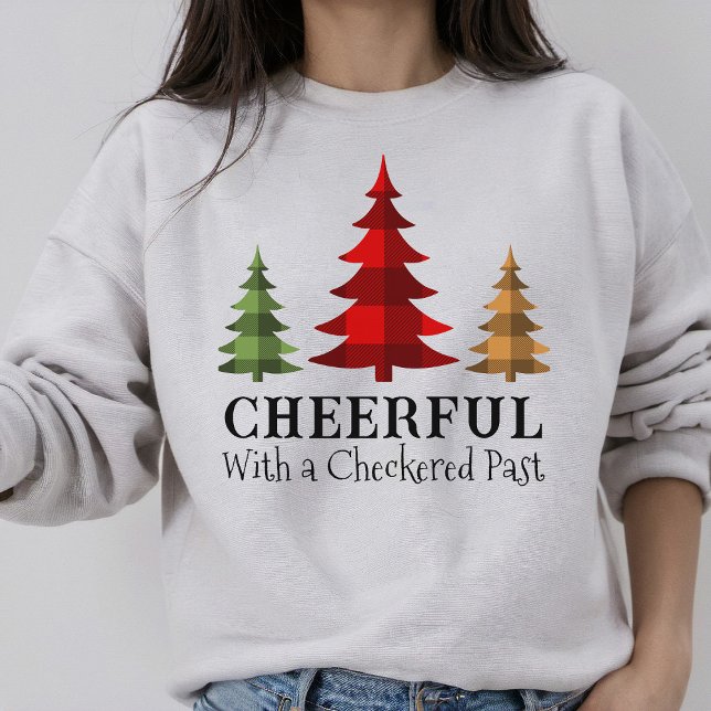 Western Style Buffalo Checks Christmas Trees Sweatshirt (Creator Uploaded)