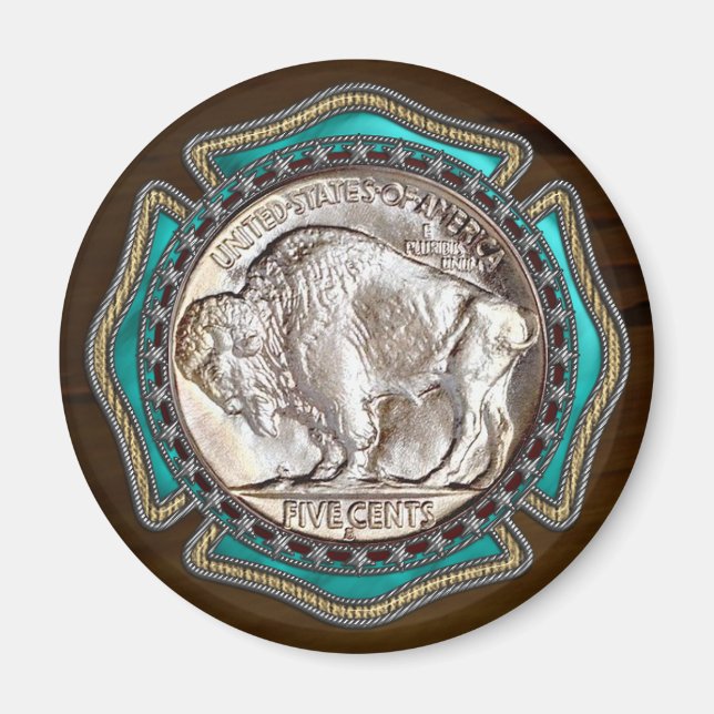 Western Style Buffalo Nickle Magnet (Front)