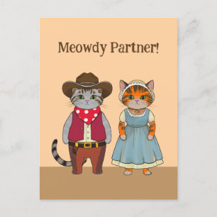 Western Style Cats Valentine Wild West Postcard