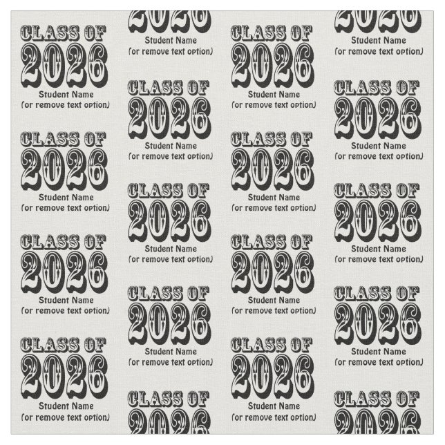 Western Style Class of 2026 Graduation Fabric (Close Up)