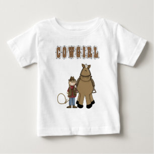 Western Style Fun! Cowgirl Rope Horse T Shirt LS