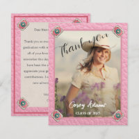 Western Style Pink Cowgirl Photo Graduation