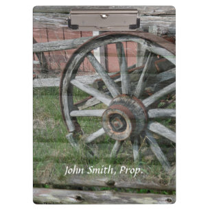 Western Style Rustic Wagon Wheel Clipboard