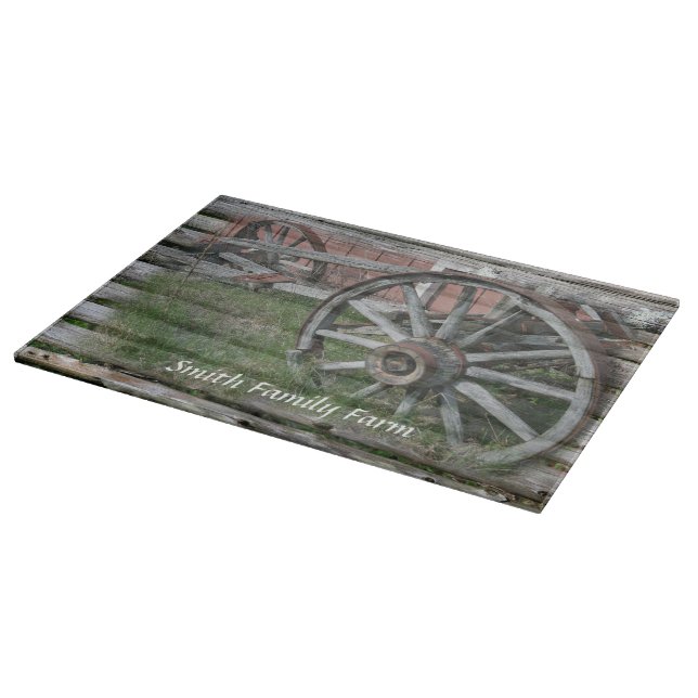 Western Style Rustic Wagon Wheel Cutting Board (Corner)