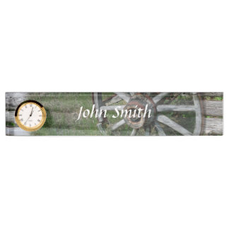Western Style Rustic Wagon Wheel Desk Name Plate