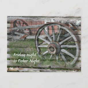 Western Style Rustic Wagon Wheel Postcard