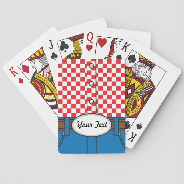 Western Style (with Customisable Belt Buckle) Playing Cards (Back)
