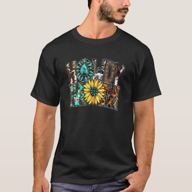 Western Sunflower Decor For Women And Texas Mum T-Shirt (Front)
