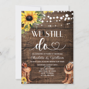 Western Sunflower Vow Renewal Invitation